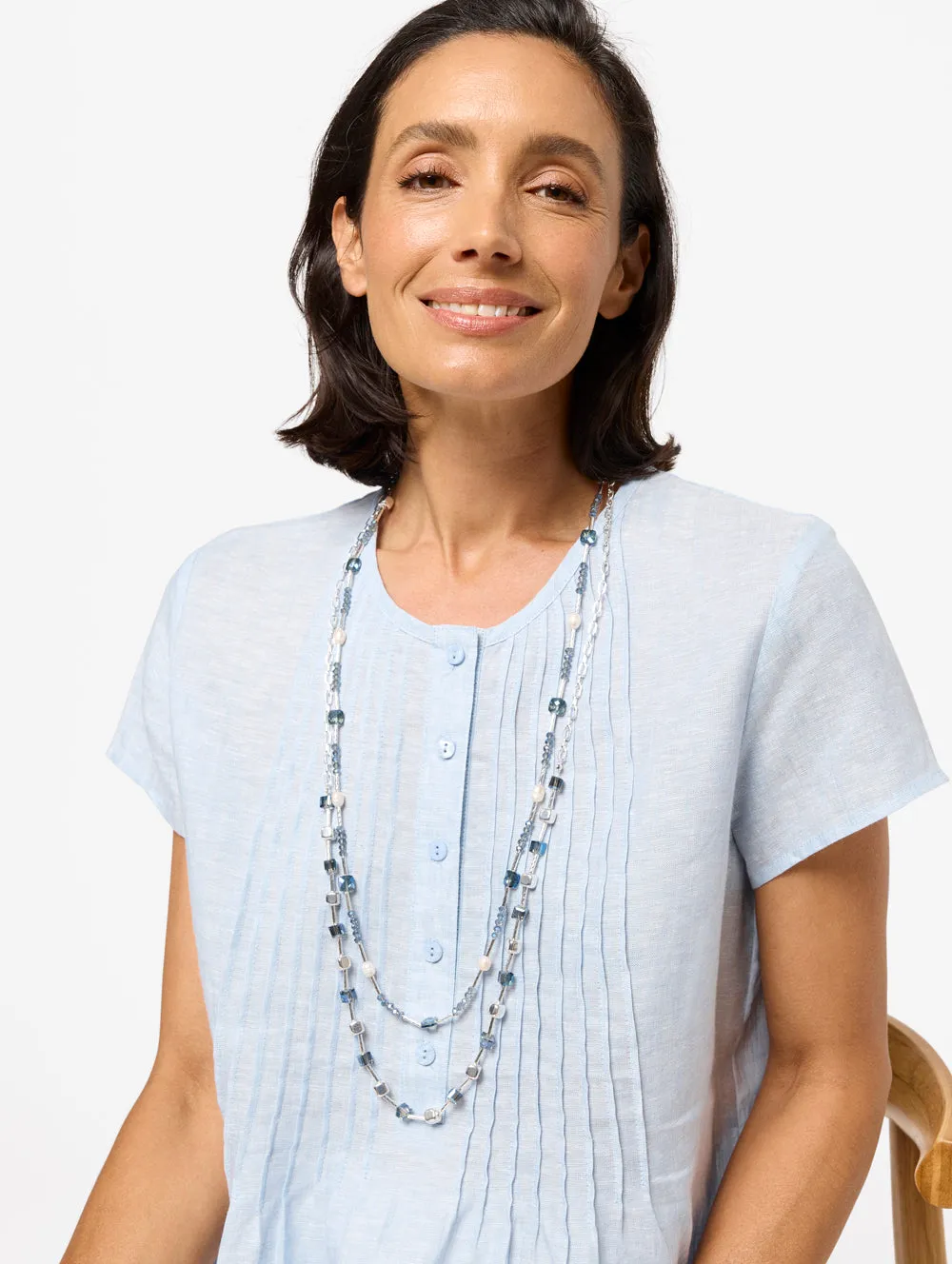 Midnight Square Bead Necklace
