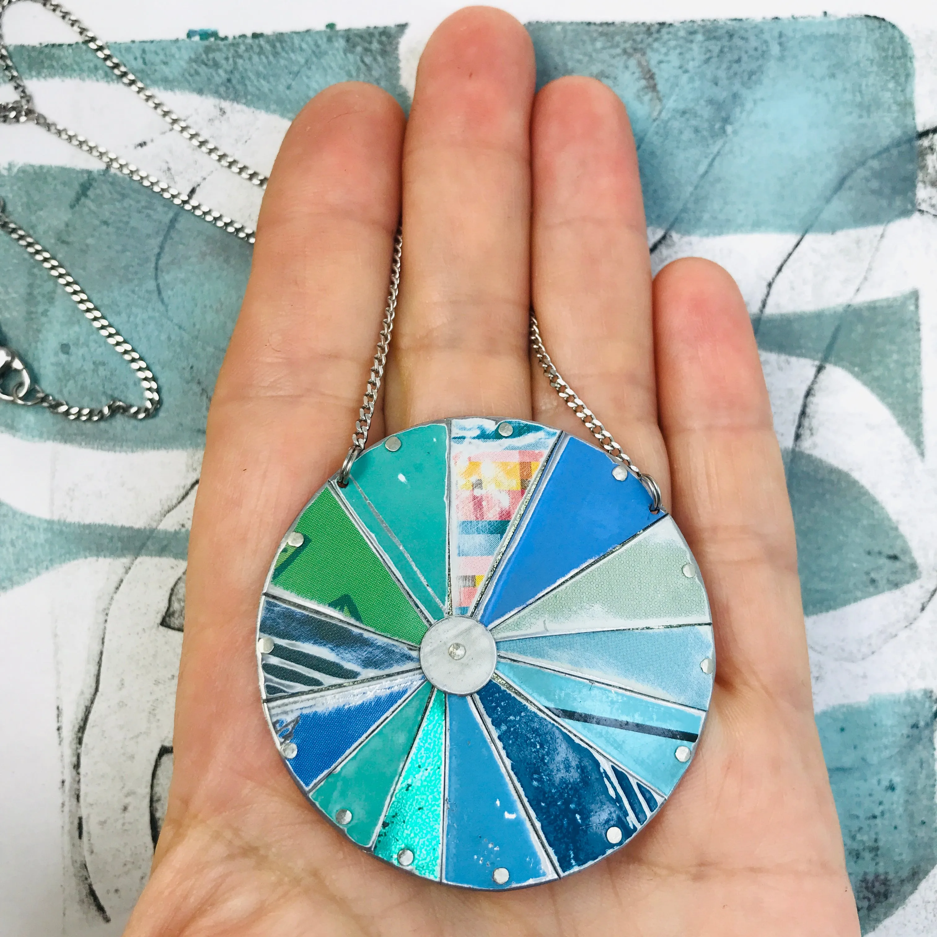 Mixed Cools Zero Waste Tin Color Wheel Necklace