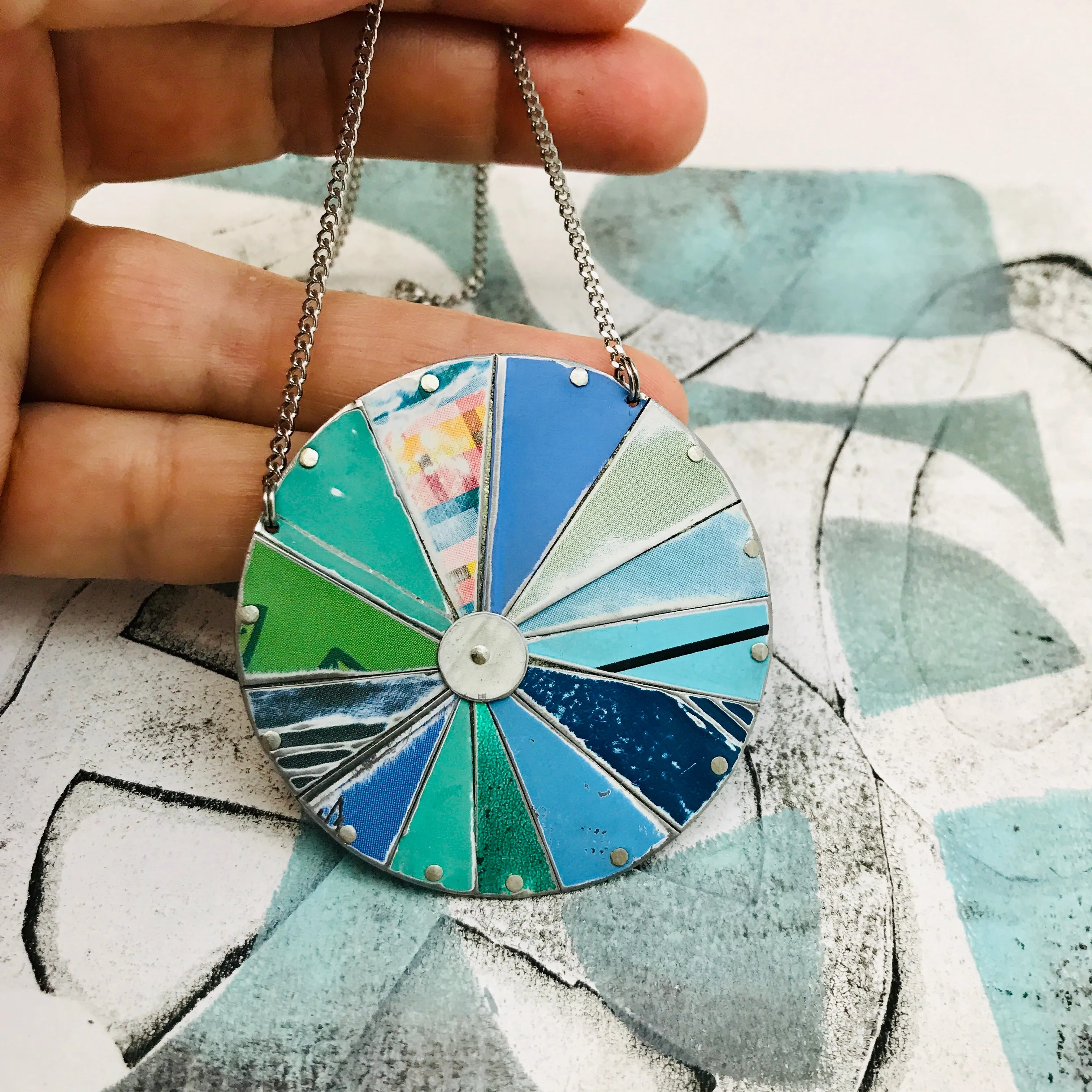 Mixed Cools Zero Waste Tin Color Wheel Necklace