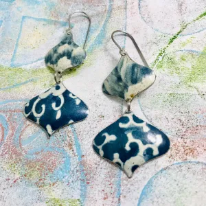 Mixed Deep Blues Rex Ray Zero Waste Tin Earrings