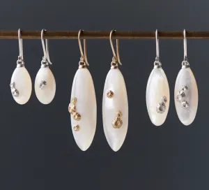 Mother of Pearl Ruthie B. Earrings with Barnacles