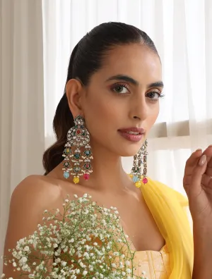 Multi Color Kundan Earrings