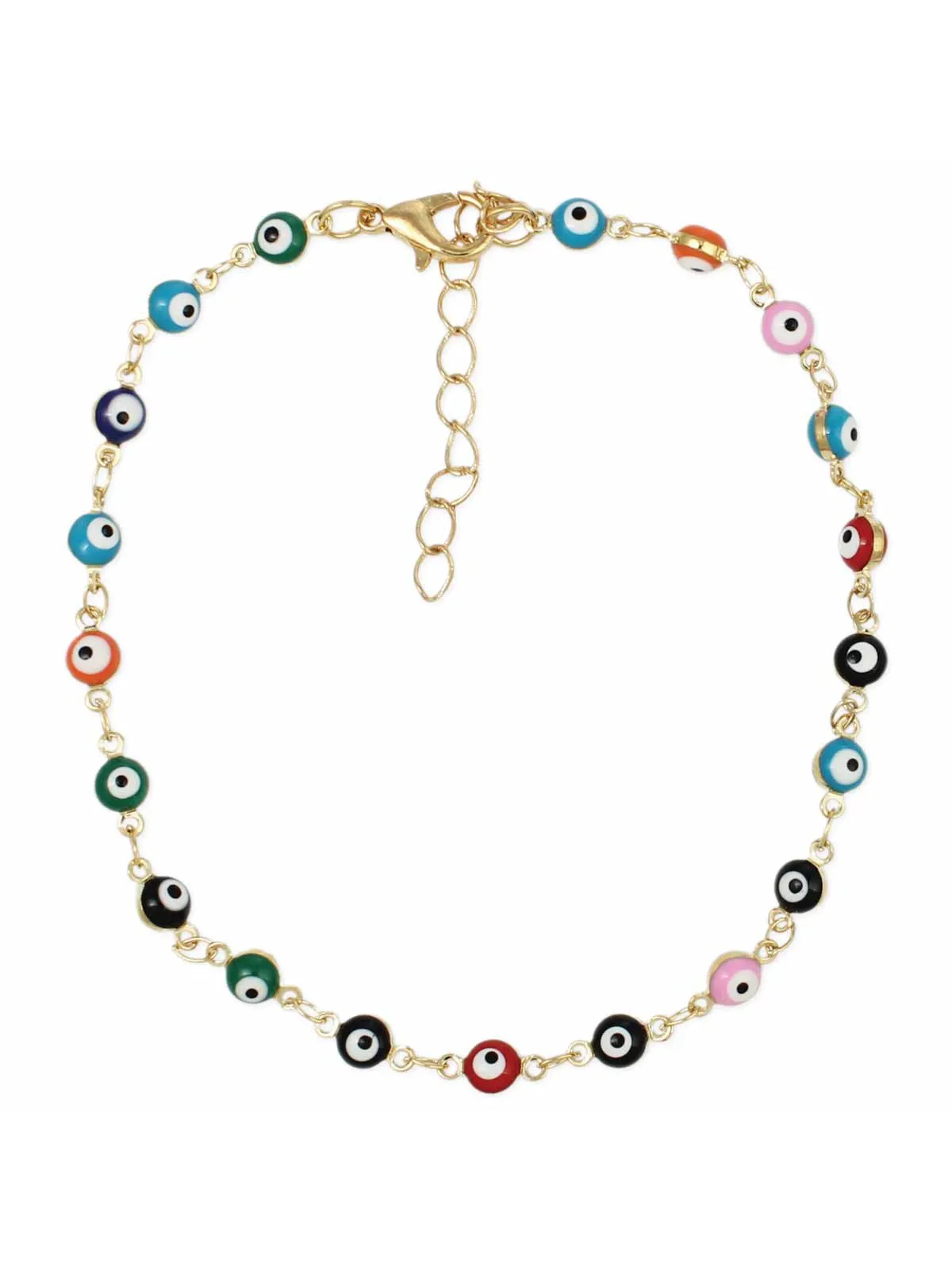 Multicolor Evil Eye Anklet