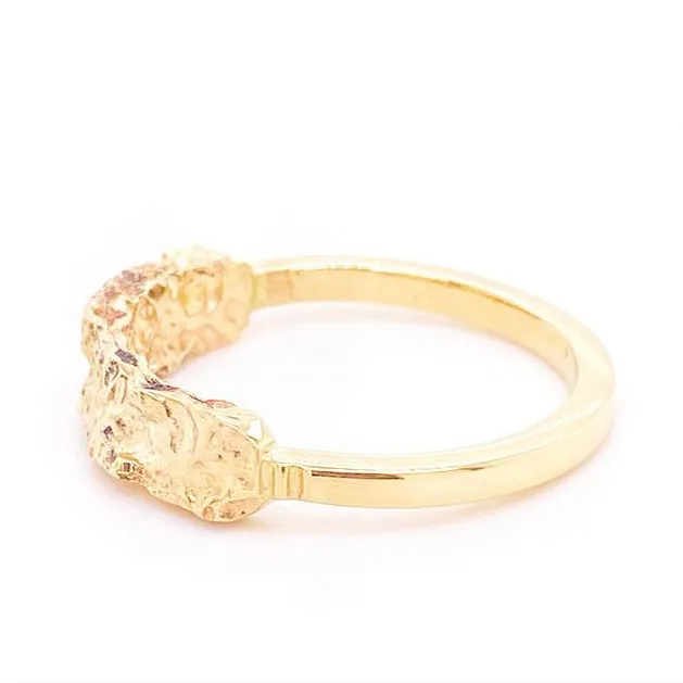Nugget Bar Ring in 14K Yellow Gold by Designer Mary Rupert, Stackable