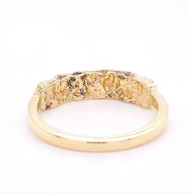 Nugget Bar Ring in 14K Yellow Gold by Designer Mary Rupert, Stackable