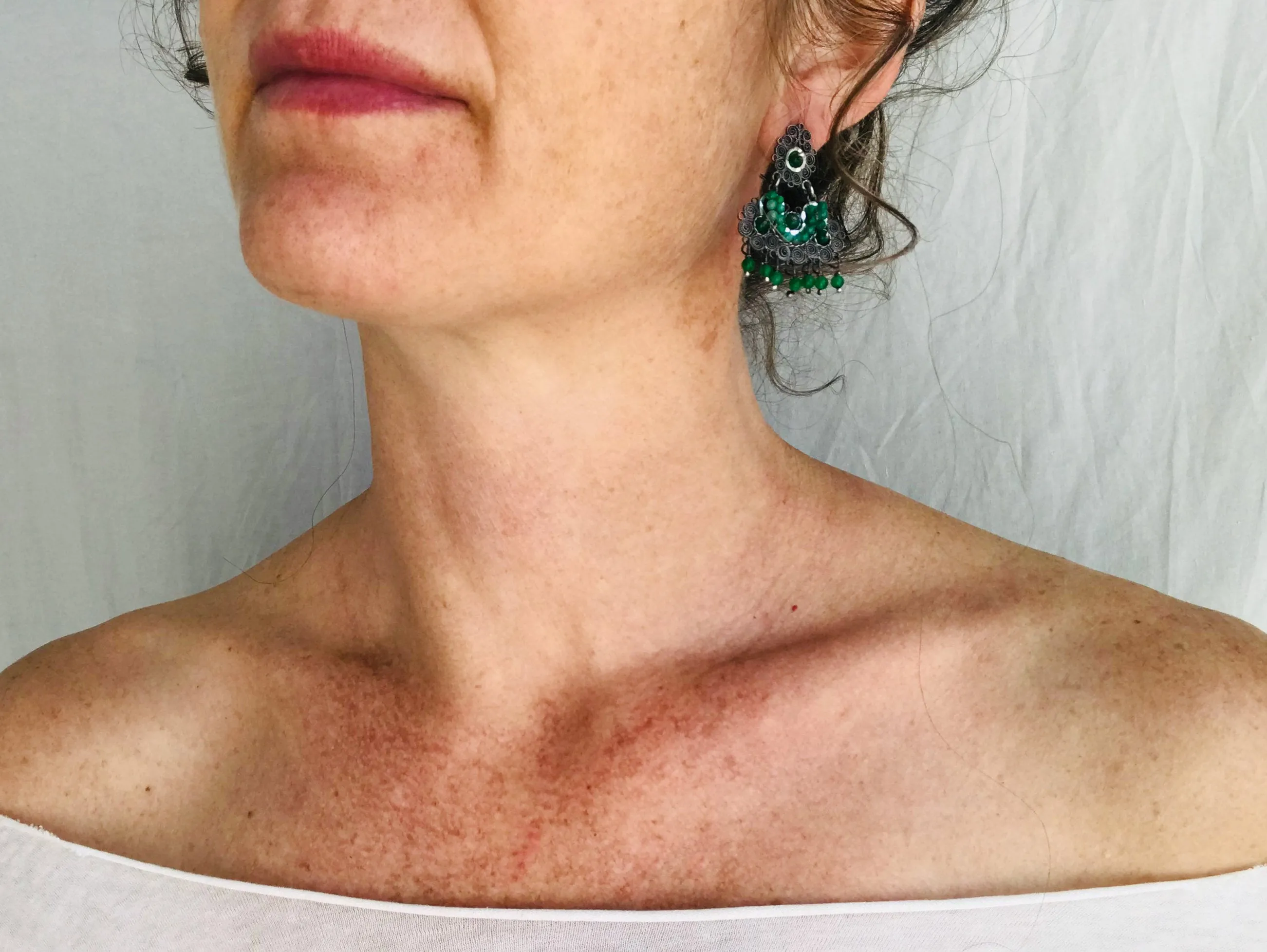 Oaxacan Filigree Earrings. Jade & Sterling Silver. Mexico. Frida Kahlo