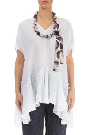 Off White Paintwave Silk Bamboo Bead Necklace