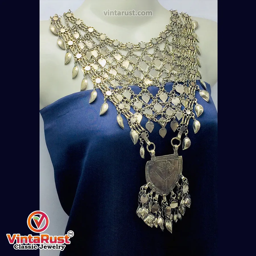 Oversized Silver Kuchi Massive Necklace
