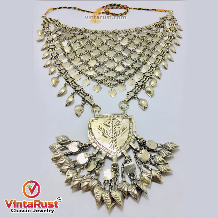 Oversized Silver Kuchi Massive Necklace