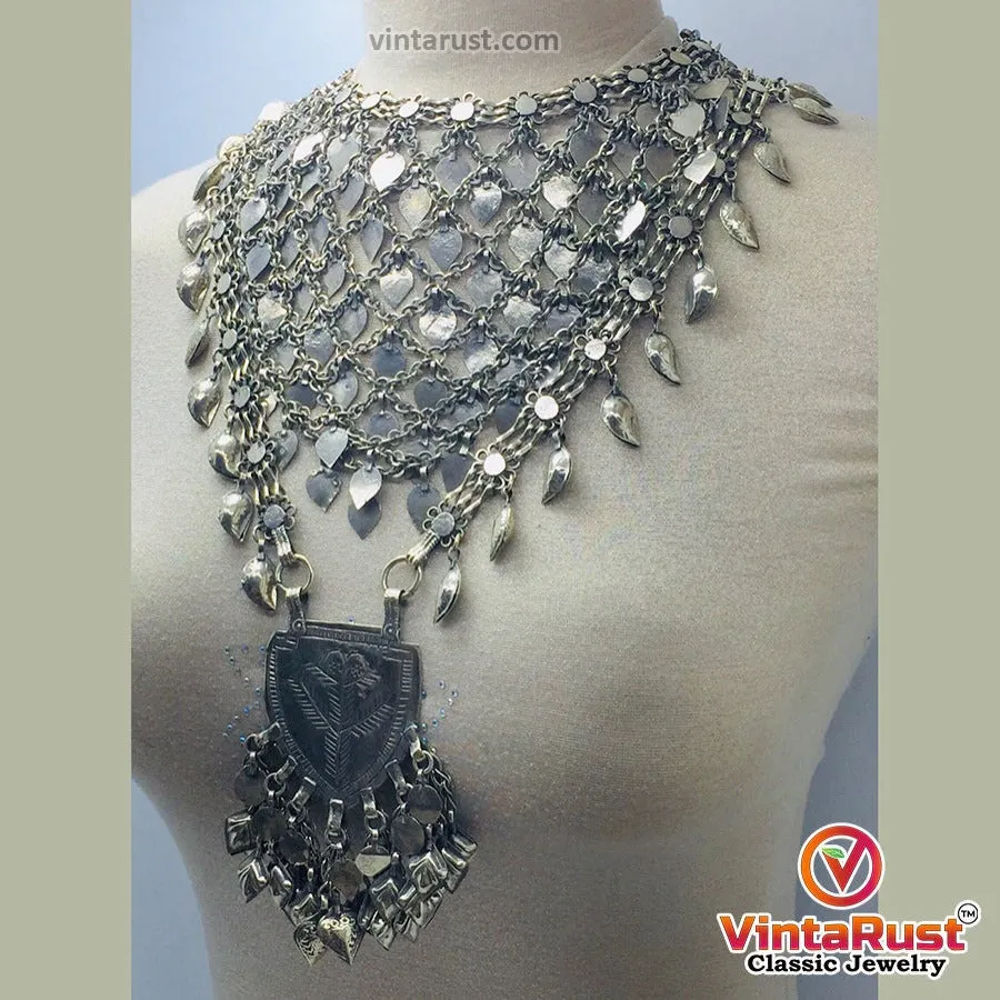 Oversized Silver Kuchi Massive Necklace