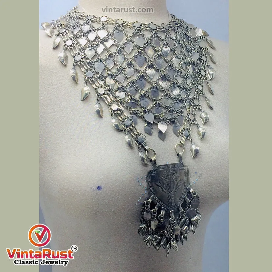Oversized Silver Kuchi Massive Necklace