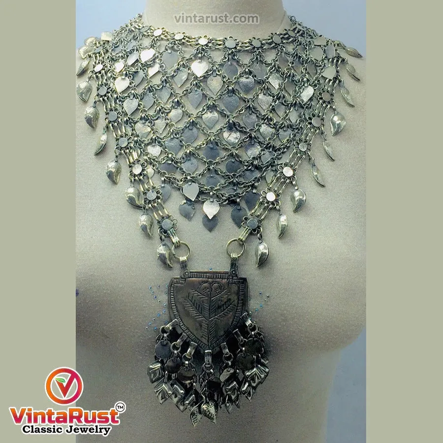 Oversized Silver Kuchi Massive Necklace
