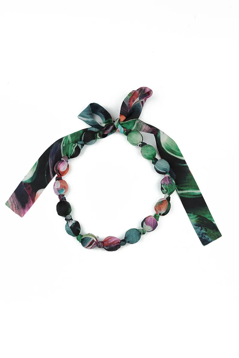 Paint Charm Silk Cotton Bead Necklace