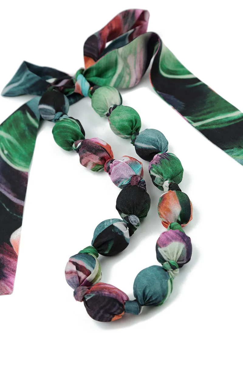 Paint Charm Silk Cotton Bead Necklace