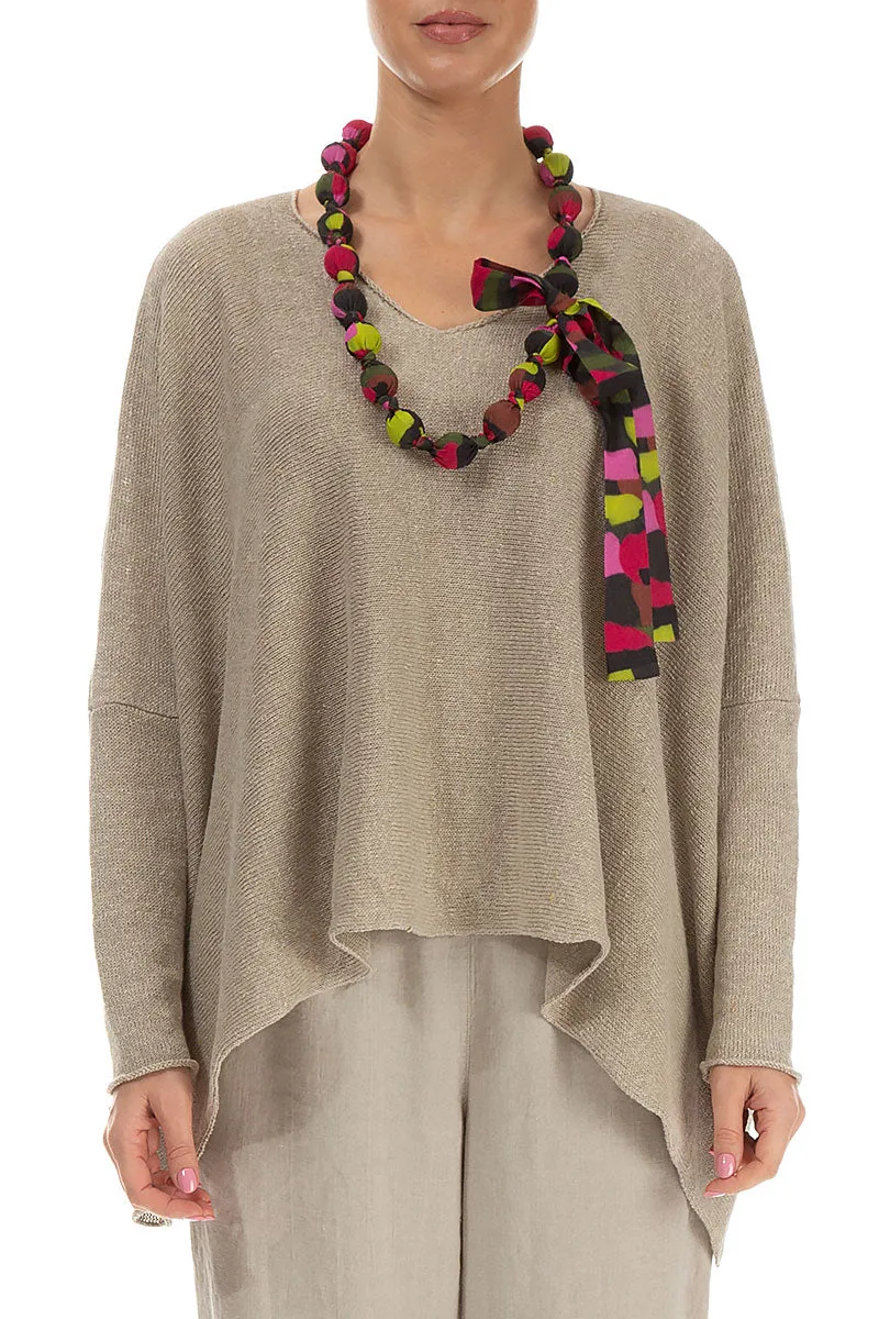 Paint Mosaic Silk Bamboo Bead Necklace