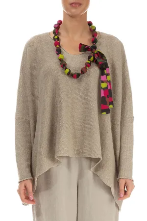Paint Mosaic Silk Bamboo Bead Necklace