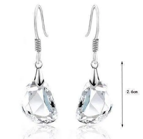 Princess Drop Austrian Crystal Earrings for Women