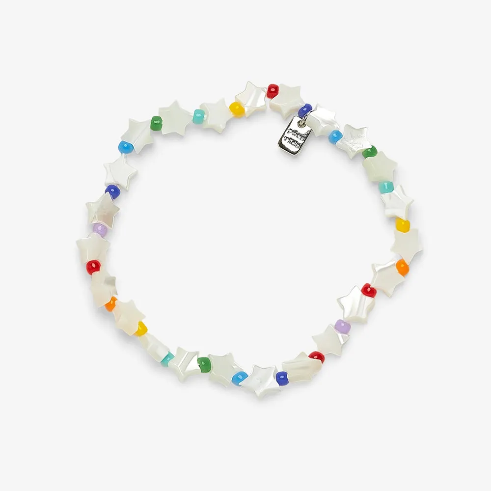 Pura Vida Anklet Serena Star Bead Stretch Rainbow One Size