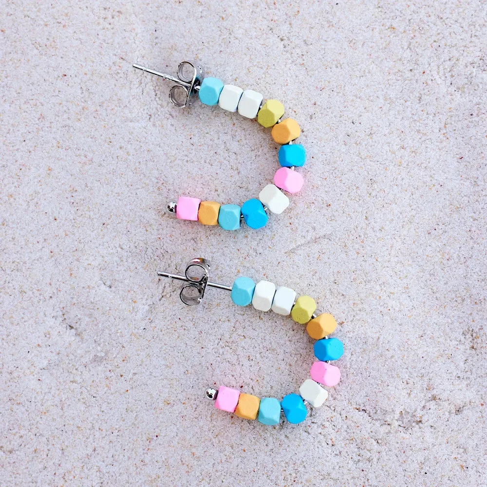 PURA VIDA BAHAMA BEAD HOOP EARRINGS