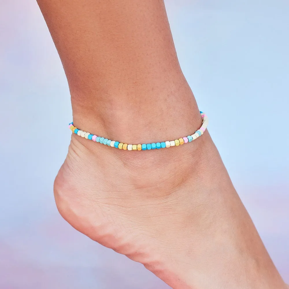 PURA VIDA BAHAMA BEAD STRETCH ANKLET