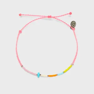 Pura Vida Wonderland Seed Bead Anklet - Pink