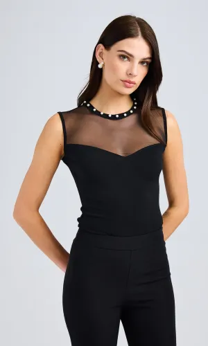 Ressie Pearl Mesh Combo Top