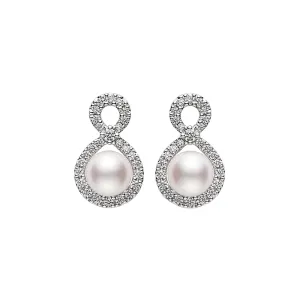 Ruyi Akoya Cultured Pearl and Diamond Earrings