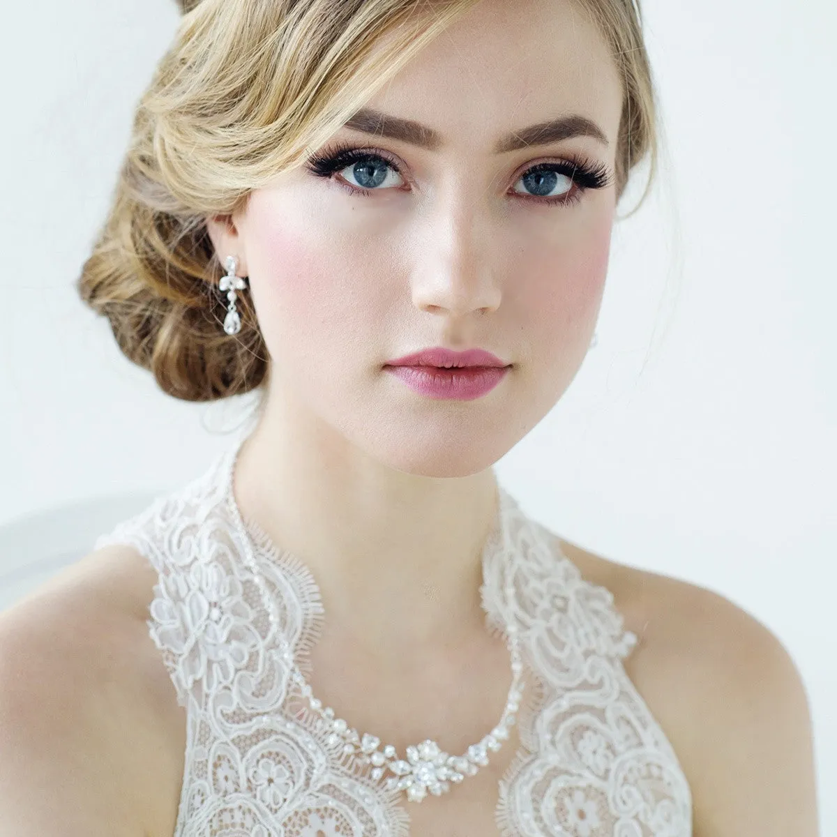 SassB Demetria Pearl and Crystal Necklace Set