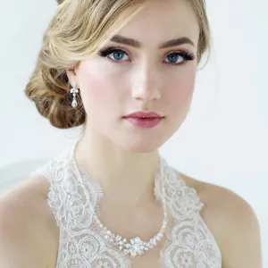 SassB Demetria Pearl and Crystal Necklace Set