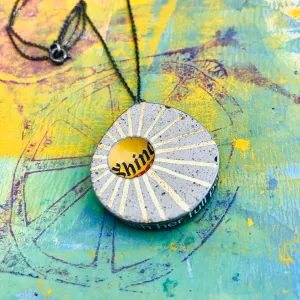 Shine Reversible Concrete & Tin Necklace