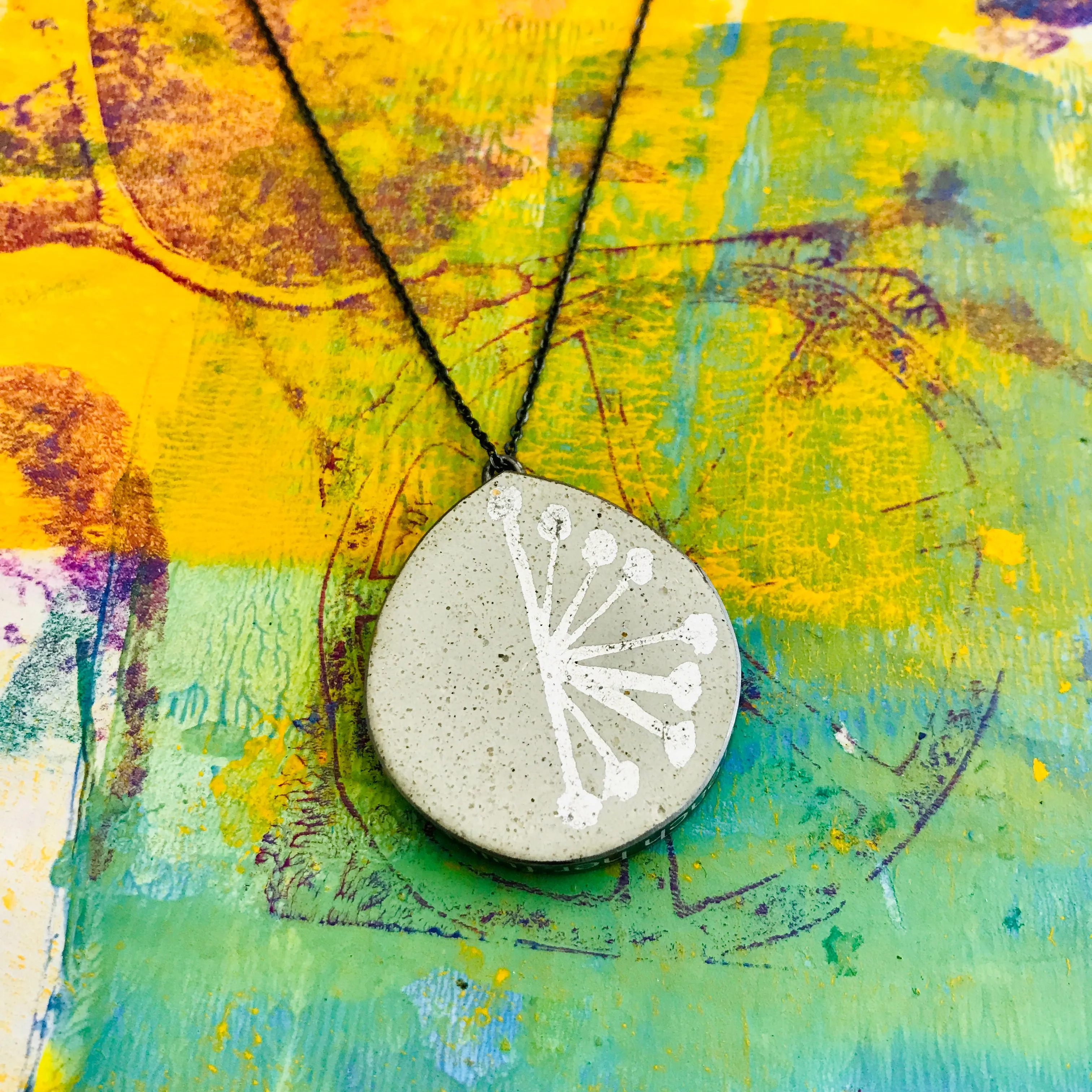 Shine Reversible Concrete & Tin Necklace