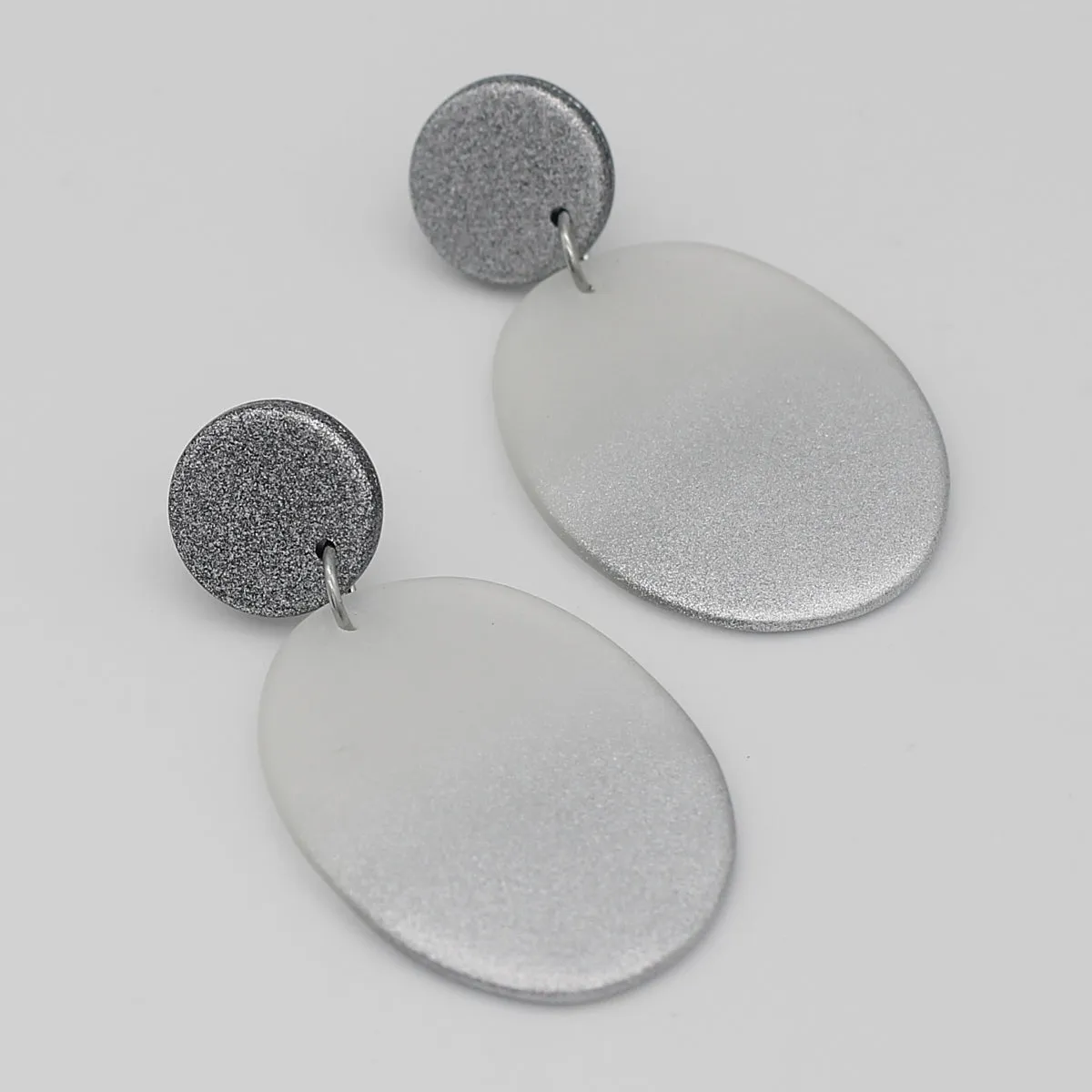 Silver Oval Bailee Drop Earrings