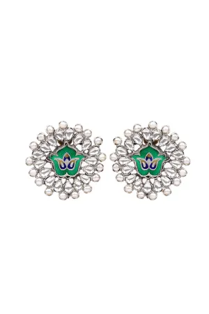 Silver Zara Enamel Earrings