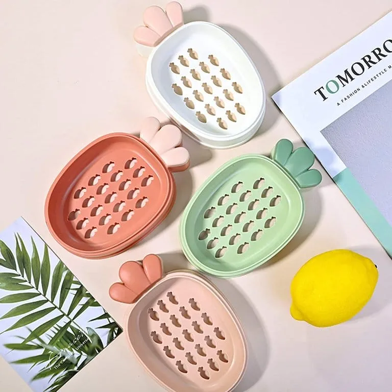 Small Carrot Portable Soap Dish Protector Creative for Home Bathroom