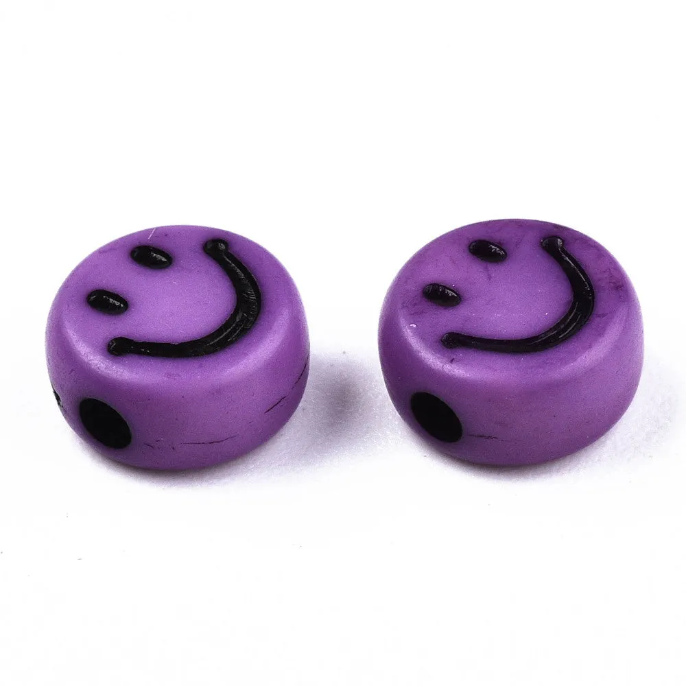 Smiley Beads - Colours/Black (100)