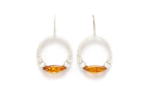 Sparkling Large Cognac Hoop Earrings - Elegant Statement Earrings for Evening Wear