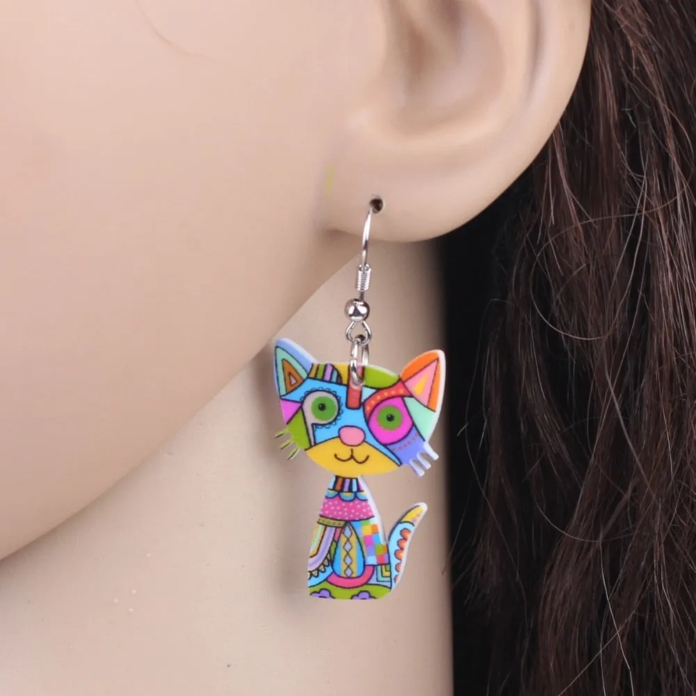 TEEK - Drop Cat Acrylic Earrings | Various Colors