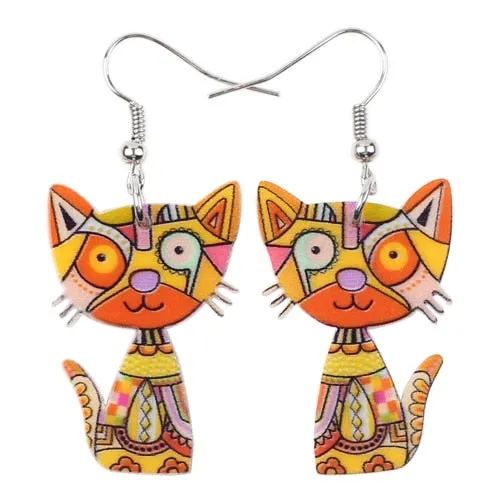 TEEK - Drop Cat Acrylic Earrings | Various Colors