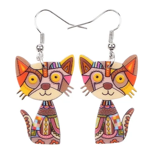 TEEK - Drop Cat Acrylic Earrings | Various Colors
