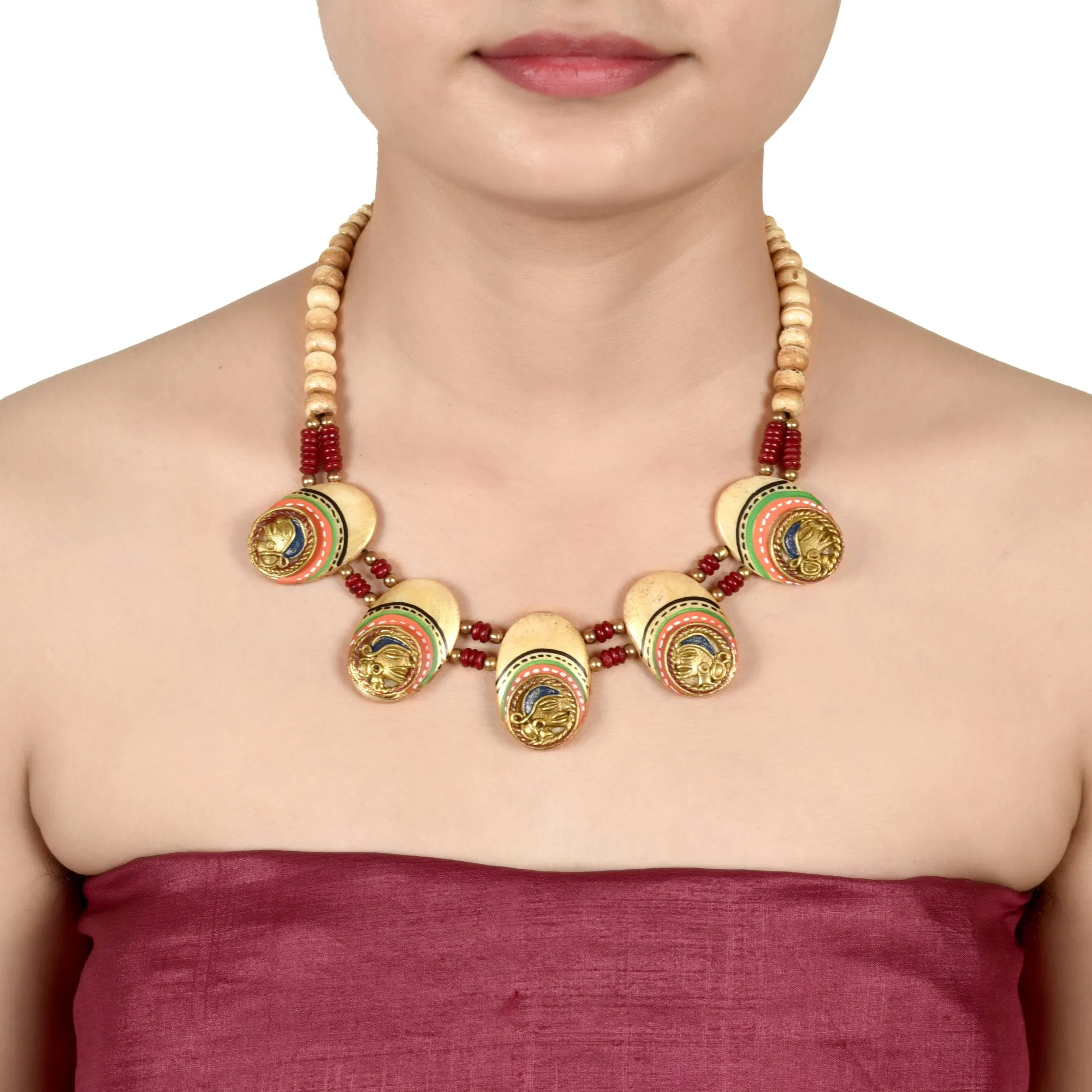 The Guards Of Empress Handcrafted Tribal Dokra Necklace