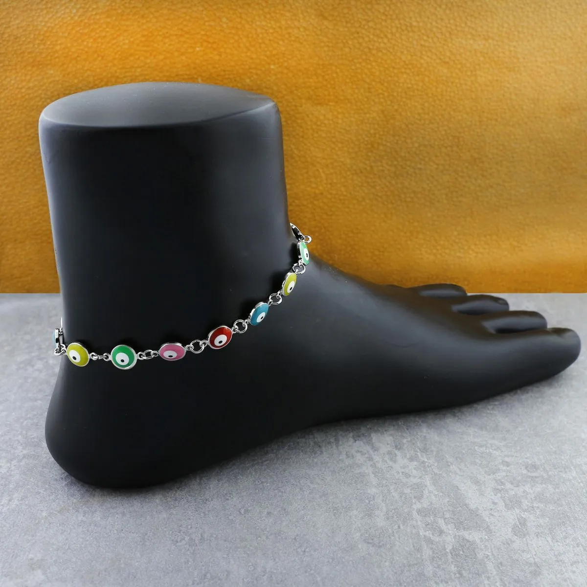 Turkish Colorful Evil Eye Dainty Delicate Charms Single Leg Payal