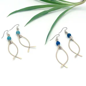 Wire Sculpture Earrings - Manakin Birds