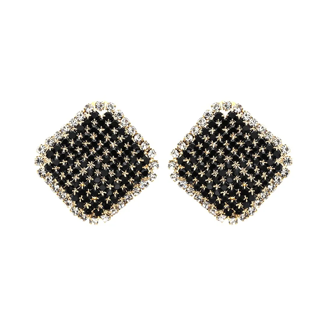 Yellow Chimes Earrings for Women and Girls Crystal Studs | Gold Tone Black Color Crystal Stud Earrings | Birthday Gift for girls and women Anniversary Gift for Wife
