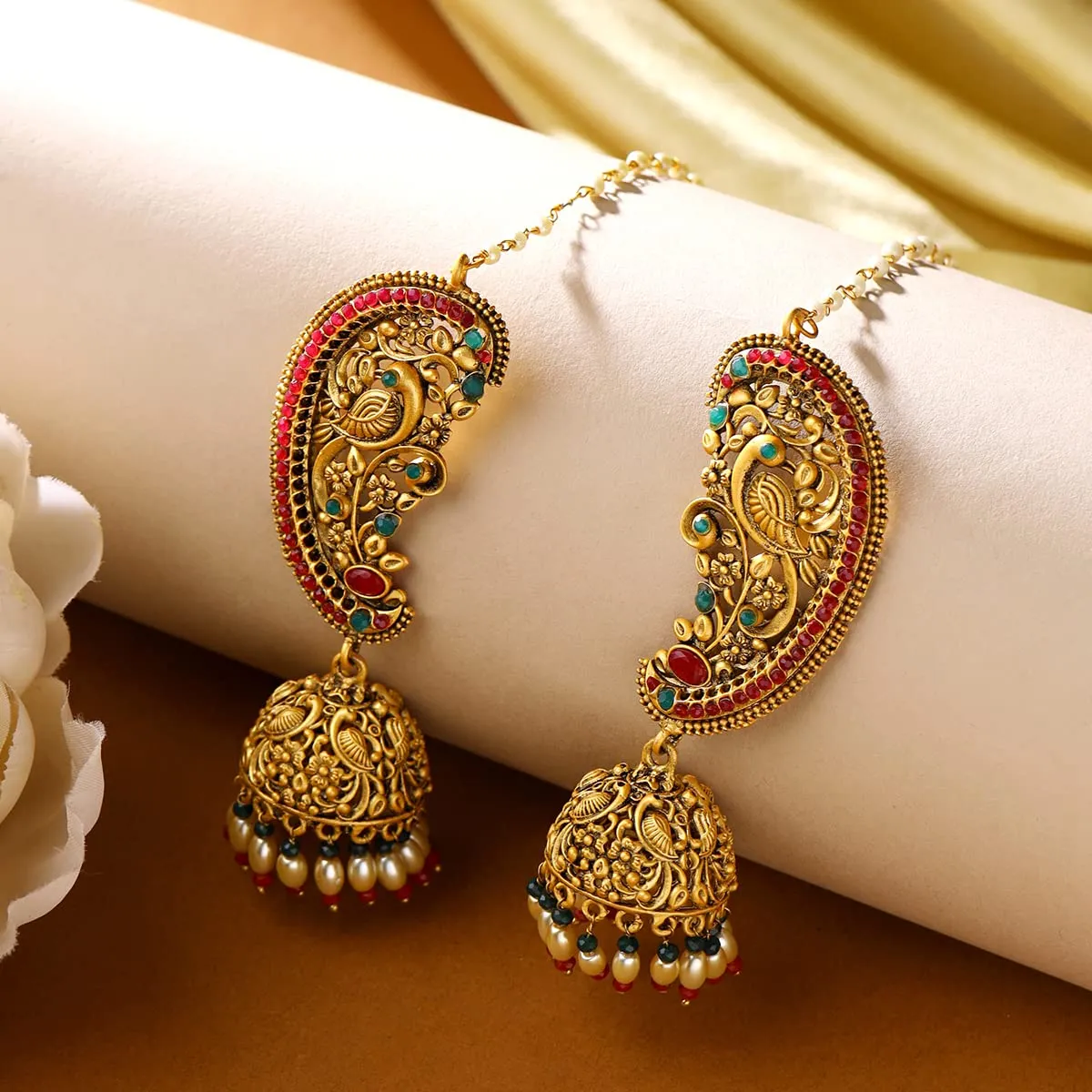Yellow Chimes Earrings for Women and Girls Drop Earrings for Women | Peacock Designed Jhumka Earrings | Birthday Gift for girls and women Anniversary Gift for Wife