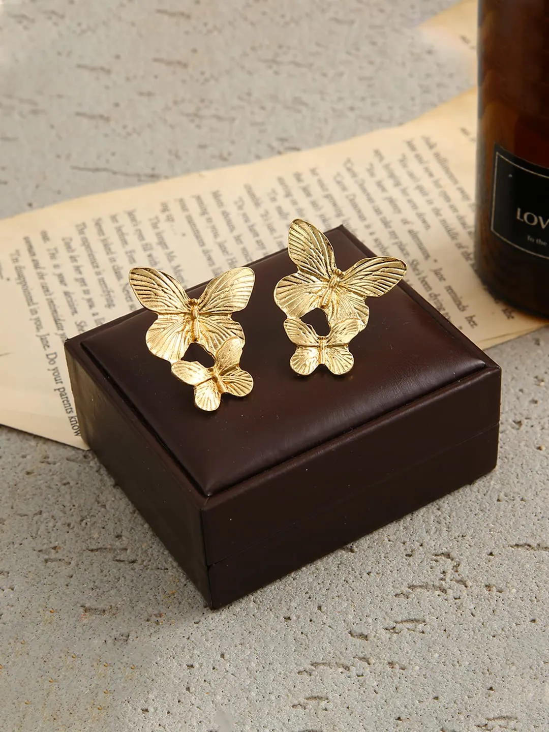 Yellow Chimes Earrings for Women and Girls Drop Earrings | Gold Toned Butterfly Designed Drop Earrings | Birthday Gift for girls and women Anniversary Gift for Wife