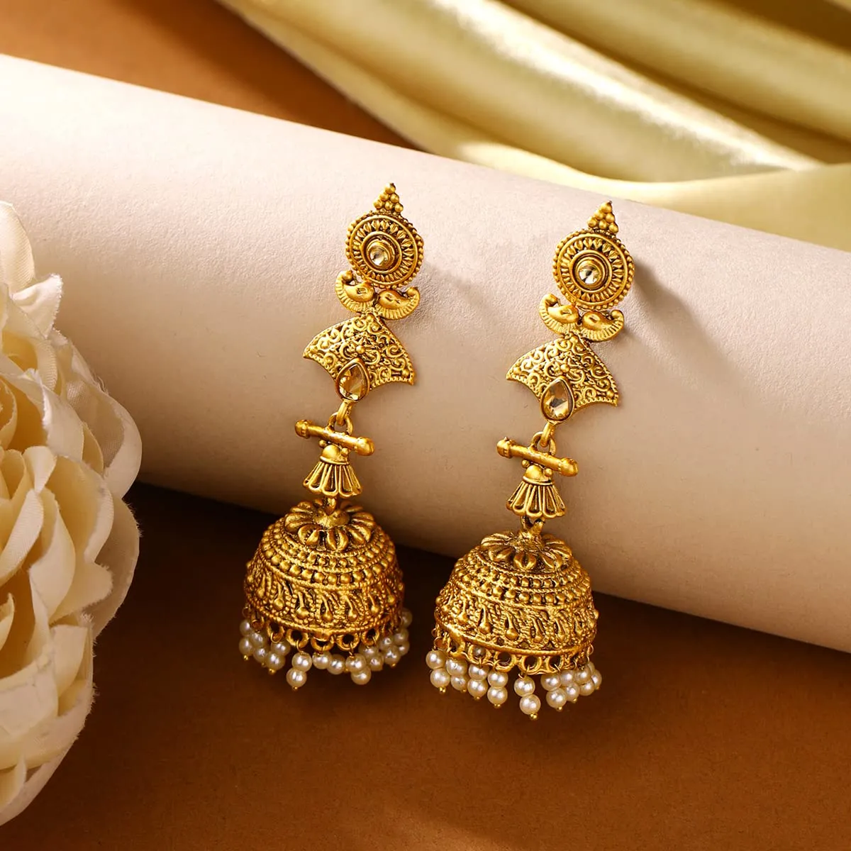 Yellow Chimes Earrings for Women and Girls Jhumka Earrings for Women | Gold Plated Long Jhumka Earrings| Birthday Gift for girls and women Anniversary Gift for Wife