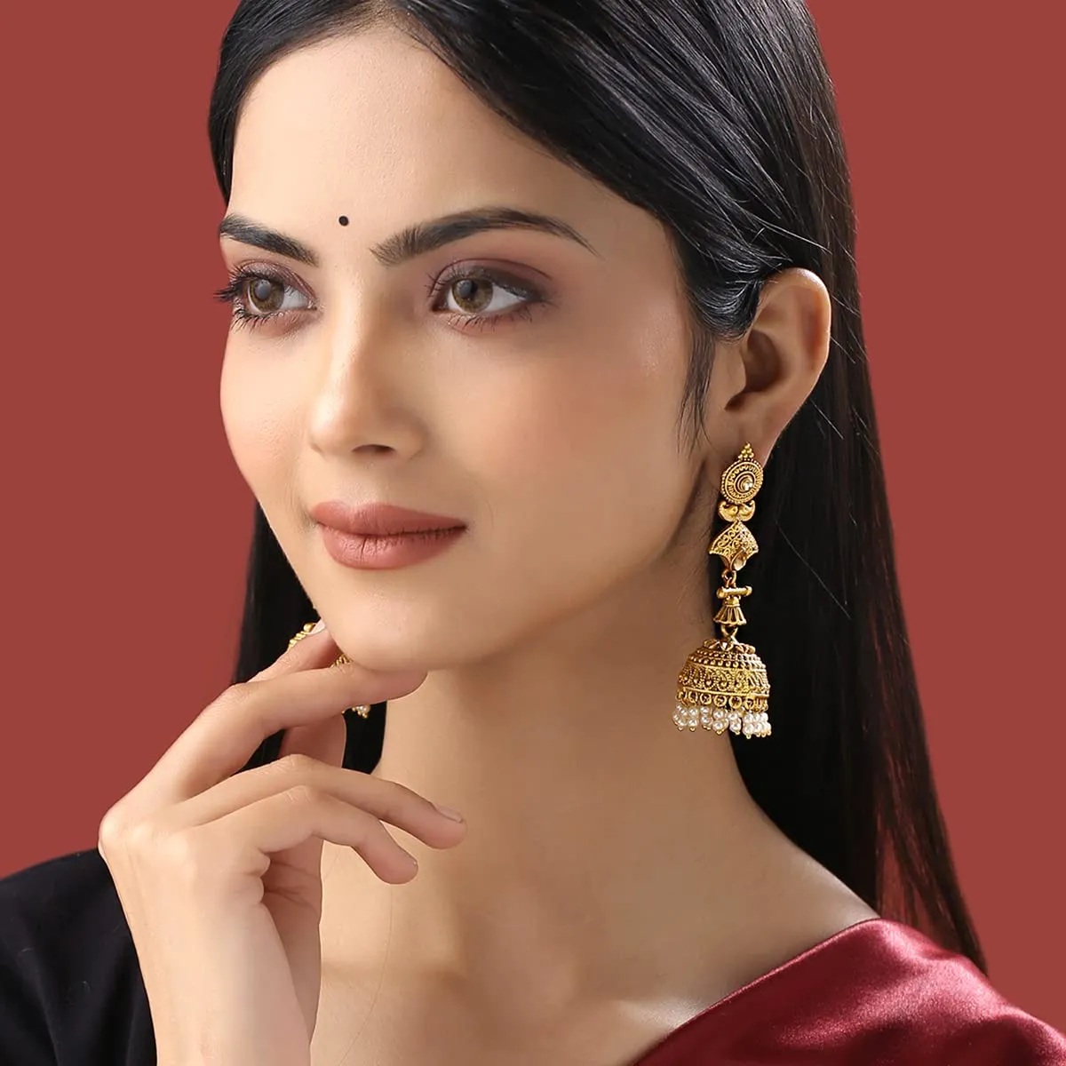 Yellow Chimes Earrings for Women and Girls Jhumka Earrings for Women | Gold Plated Long Jhumka Earrings| Birthday Gift for girls and women Anniversary Gift for Wife