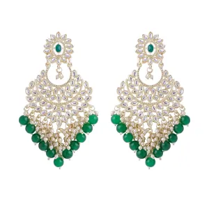 Yellow Chimes Earrings for Women and Girls Kundan Chandbali | Gold Plated Kundan Studded Beads Drop Chandbali Earrings | Birthday Gift for girls and women Anniversary Gift for Wife