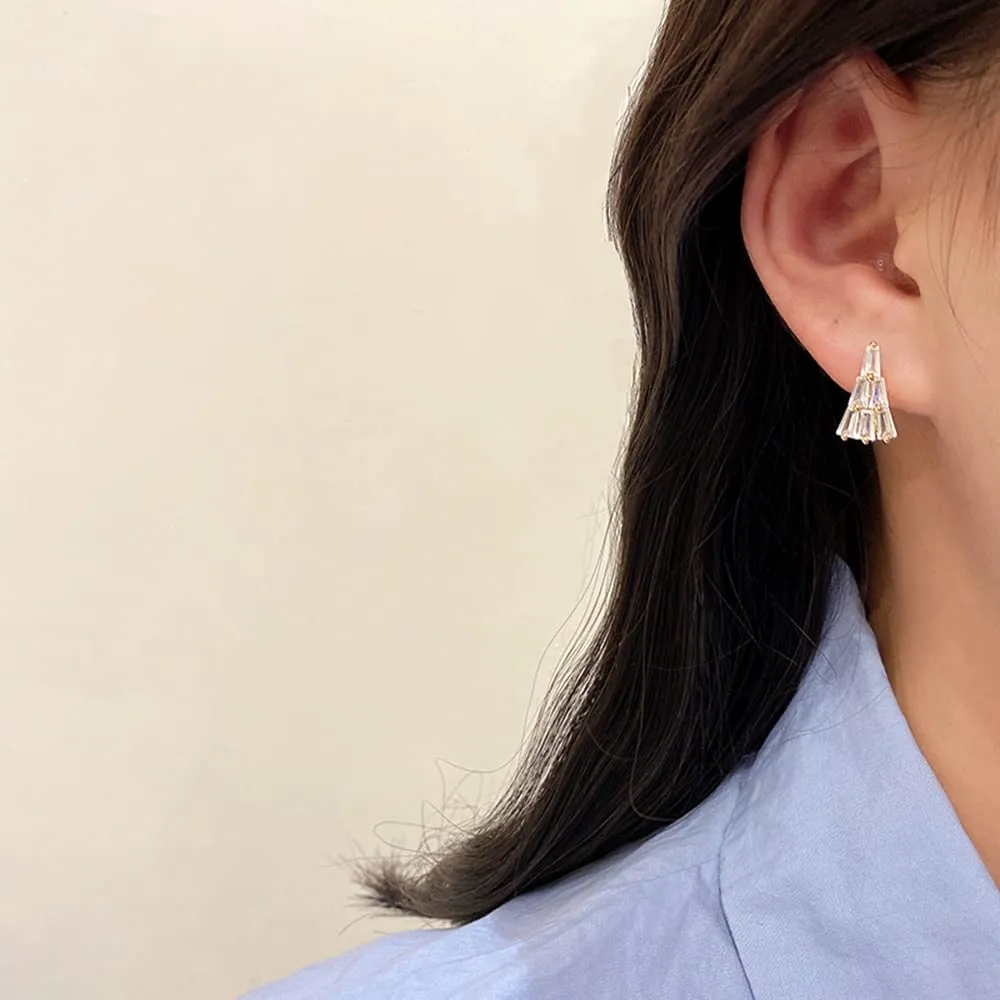 Yellow Chimes Earrings for Women and Girls Studs for Girls Gold Toned White Crystal Stud Earrings | Birthday Gift for girls and women Anniversary Gift for Wife