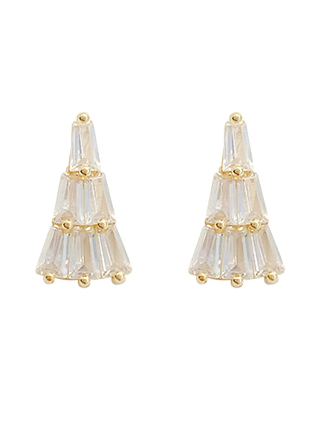 Yellow Chimes Earrings for Women and Girls Studs for Girls Gold Toned White Crystal Stud Earrings | Birthday Gift for girls and women Anniversary Gift for Wife